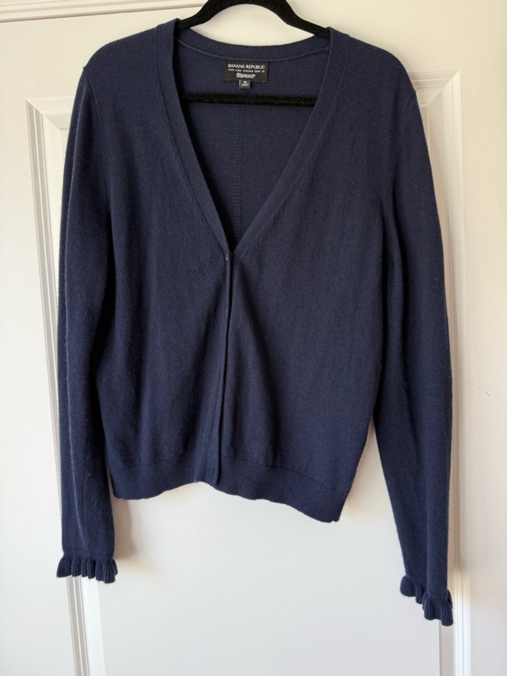 Banana Republic Navy V-Neck Lightweight Cardigan, Cashmere-Merino Blend, XL